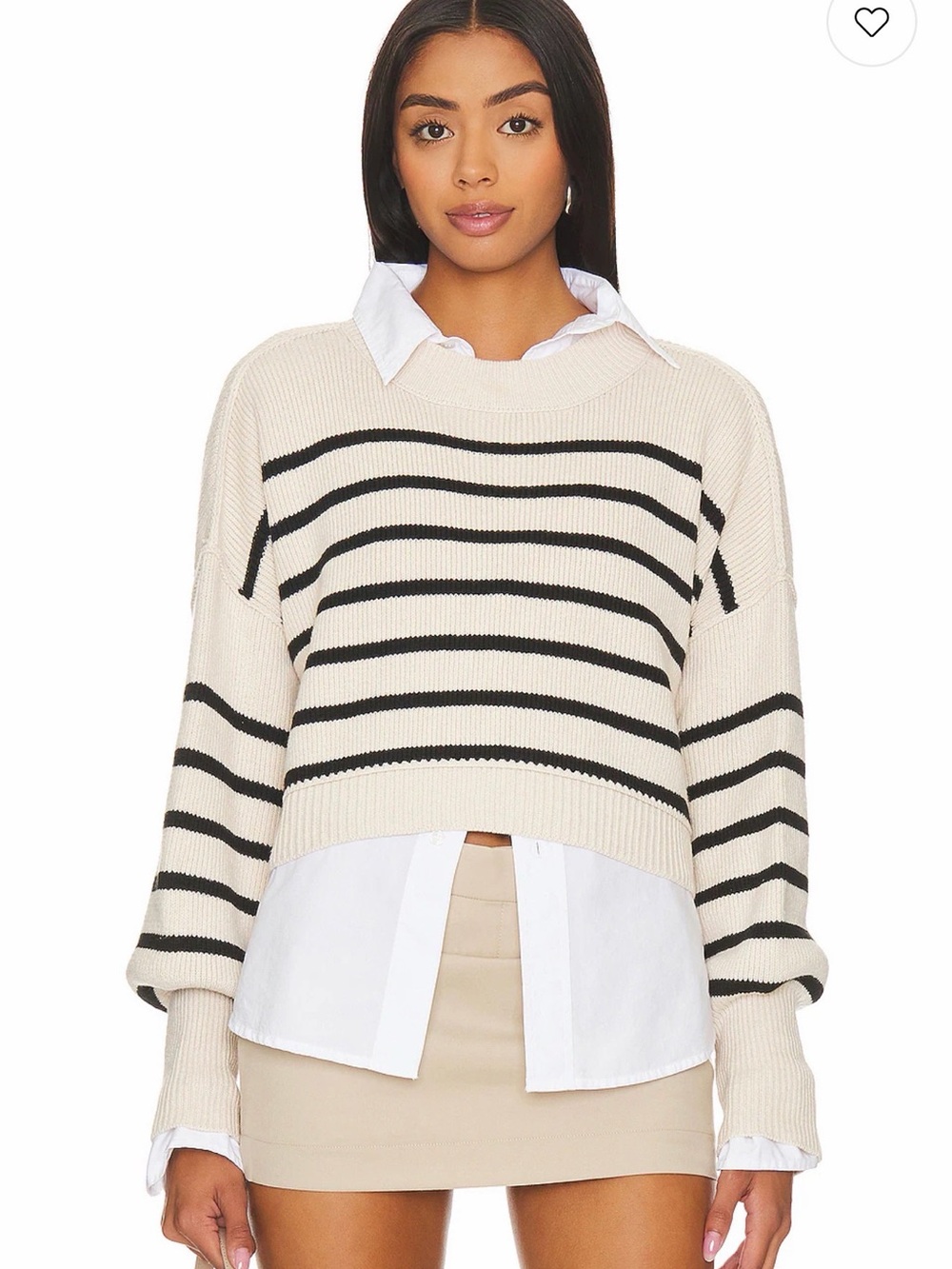 Stripe Easy Street Crop Sweater in Pearl Combo
Free People